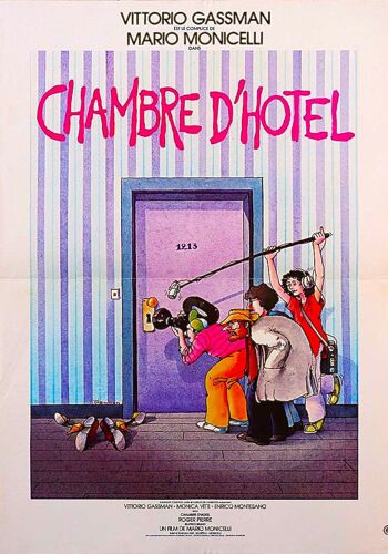Chambre D'hotel De Mario Monicelli - 1981 -Affiche De Film - Vittorio Gassman - Monica Vitti - Affiche Cinéma Originale Pliée En 2 - 40 X 56 (Blachon)