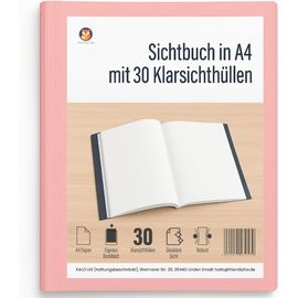 Loc-Porte-Vues A4 Avec Pochettes Transparentes,30 Films Transparents Pour 60 Vues,Pour Certificats Ou Certificats,Rose