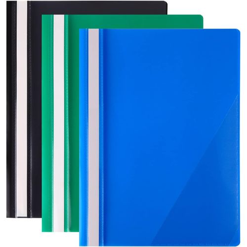 Chenquansarl-A4 Dossier De Projet (24 Pièces), Dossiers De Documents De Rapport De Présentation 2 Broches Avec Poche Triangulaire, 3 Couleurs (Bleu Vert Noir)