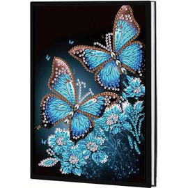 Chenquansarl-Carnet De Croquis Peinture Diamant A5 Diamond Painting Carnet De Notes A5 Blanc Journal Secret Carnet De Voyage Pour Adultes Cadeaux Carnet De Croquis Journal Livre Papillon Bleu