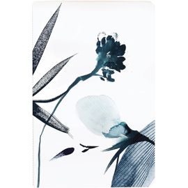 Chenquansarl-C - Un Petit Carnet Cousu Fil Motif Floral Peint À L'encre Bleue - 11x17 Cm 64 Pages Lignées Papier Blanc 90g - Collection Inkebana - 4 Visuels, Livraison Aléatoire