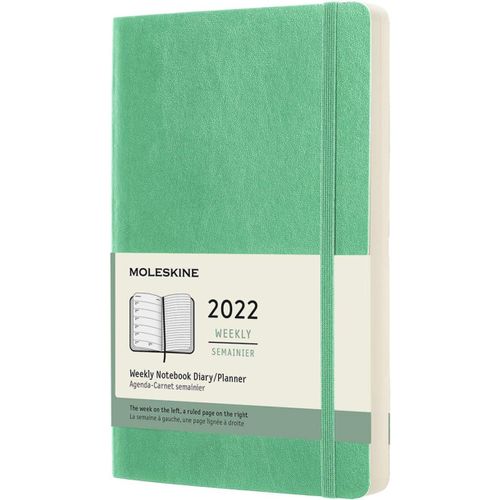 Chenquansarl-Agenda Semainier 2022, Agenda Planner 12 Mois Et Carnet De Notes Hebdomadaire Avec Couverture Souple, Grand Format 13 X 21 Cm, Vert Glace, 144 Pages