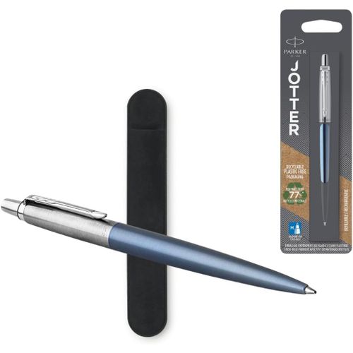 Chenquansarl-Jotter ¿ Stylo À Bille, Bleu Waterloo, Pointe Moyenne, Encre Bleue Avec Étui En Velours