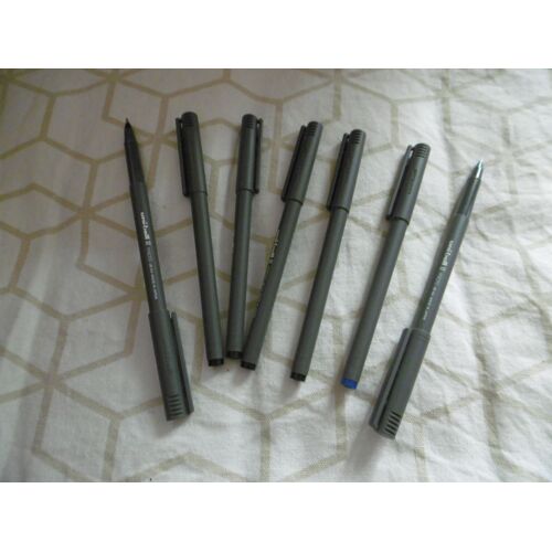 Stylo Roller Uni Ball Ii Micro 0.5mm Mitsubishi Lot De 7 : Bleu/Noir