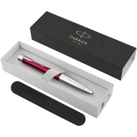 Urban Twist Stylo À Bille | Magenta Avec Bordure Chromée | Recharge D'encre Bleue À Pointe Moyenne | Coffret Cadeau Avec Étui En Velours