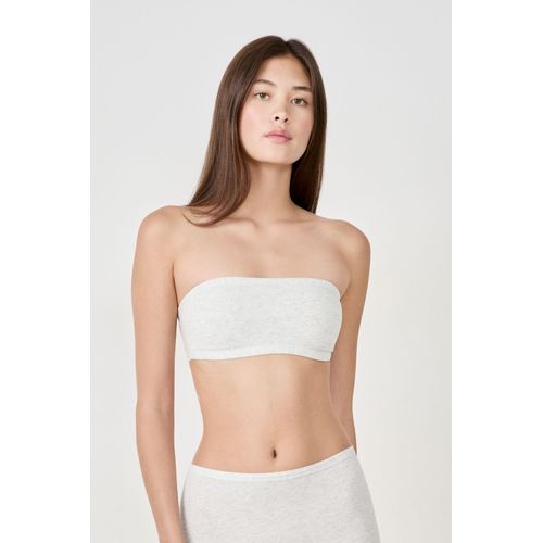 Soutien-Gorge Bandeau Sans Armature En Coton Biologique Extensible - Coton 360 - S - Silver - Femme - Etam
