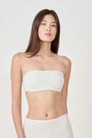 Soutien-Gorge Bandeau Sans Armature En Coton Biologique Extensible - Coton 360 - S - Silver - Femme - Etam