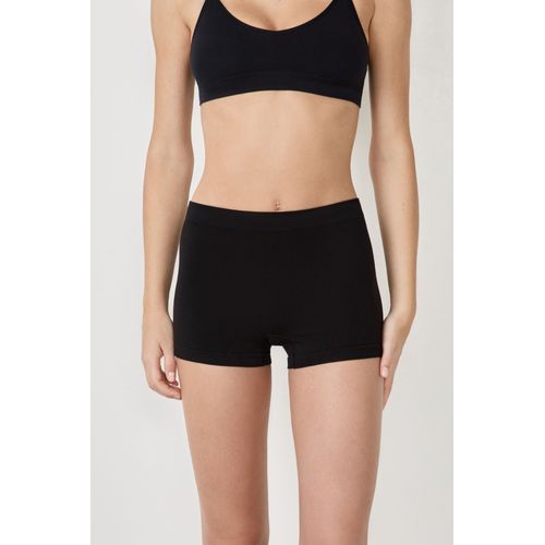 Short Boyleg Sans Coutures En Coton Biologique - Amande - S - Black - Femme - Etam