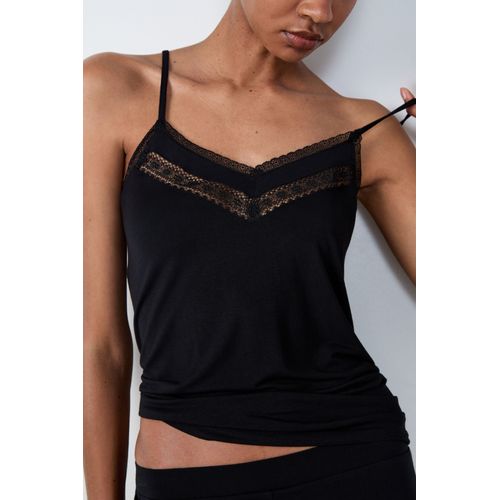 Caraco À Fines Bretelles Décolleté Dentelle - Albane - L - Black - Femme - Etam