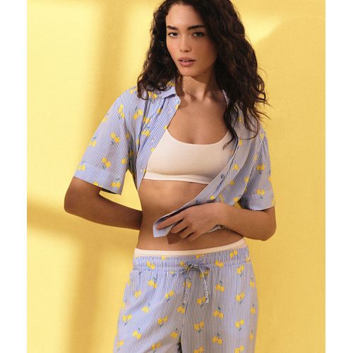 Chemise De Pyjama À Imprimés Citrons - Citrico - L - Bleu - Femme - Etam