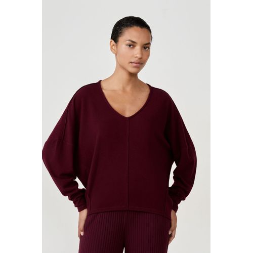 Pull Col V - Ganelle - Xs - Grenat - Femme - Etam