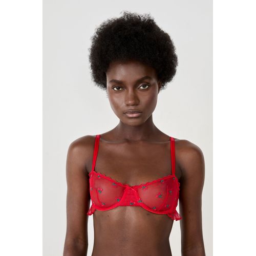 Soutien-Gorge N.9 - Balconnet Avec Broderie Fraise - Fruity - 85b - Red - Femme - Etam