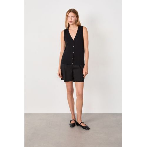 Pull Polo Col V - Garance - S - Black - Femme - Etam