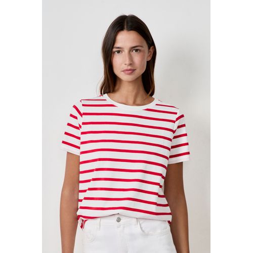 T-Shirt Manches Courtes Marinière - Jonita - M - Red - Femme - Etam