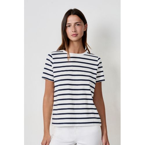 T-Shirt Manches Courtes Marinière - Jonita - S - Ecru - Femme - Etam