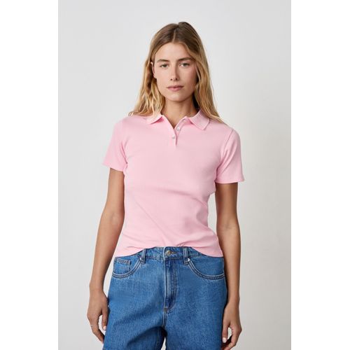 Polo Manches Courtes En Coton - Adeline - L - Rose Pale - Femme - Etam
