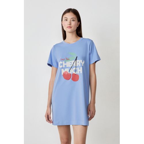 Chemise De Pyjama En Coton - Cuore - S - Bleu - Femme - Etam