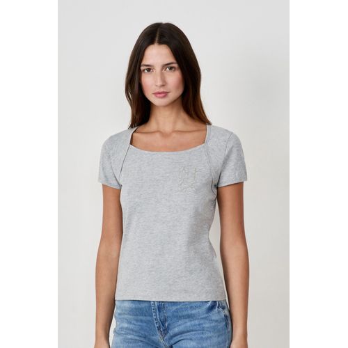 T-Shirt Manches Courtes En Coton - Jorick - Xs - Grey - Femme - Etam