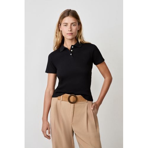 Polo Manches Courtes En Coton - Adeline - S - Black - Femme - Etam