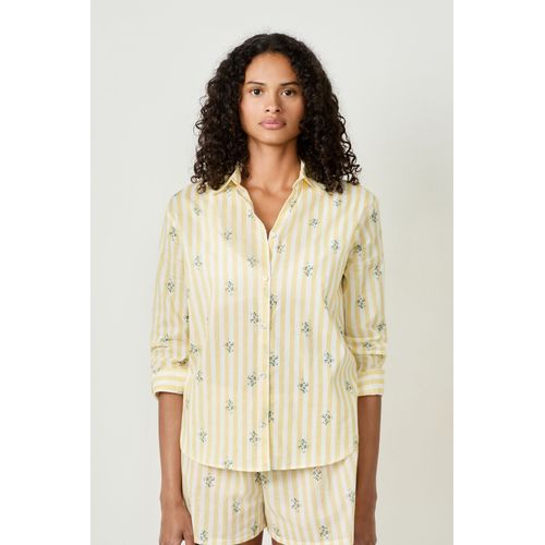 Chemise De Pyjama En Coton À Motifs - Raya - M - Citron - Femme - Etam