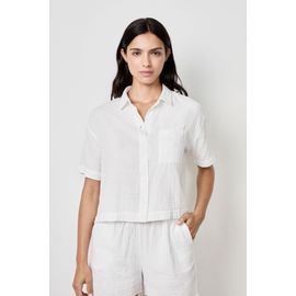 Chemise Manches Courtes En Gaze De Coton - Connya - Xs - White - Femme - Etam