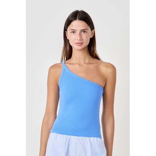 Debardeur Asymétrique En Coton - Soleda - L - Bleu - Femme - Etam