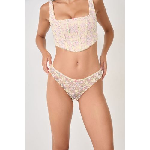 Tanga En Dentelle Imprimé - Passionnelle - L - Citron - Femme - Etam