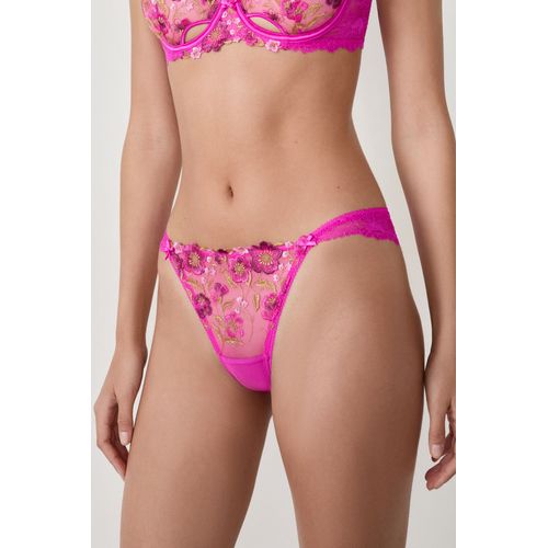 Tanga Brodé - Allure - 34 - Fuchsia Fonce - Femme - Etam