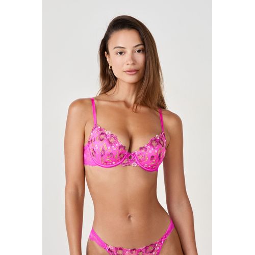Soutien-Gorge N.4 - Le Coques Fines Broderie Fleurie - Allure - 95d - Fuchsia Fonce - Femme - Etam