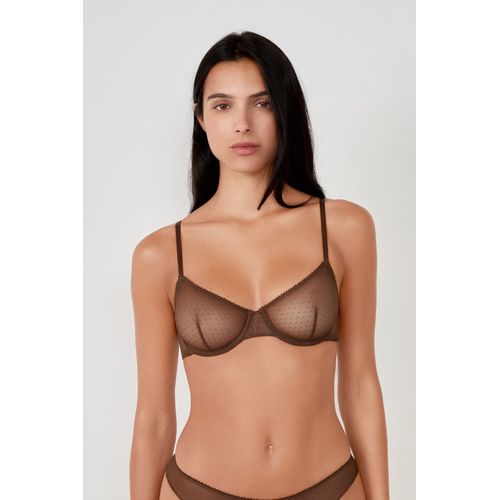 Soutien-Gorge Classique En Tulle - Fleck - 85d - Brown - Femme - Etam