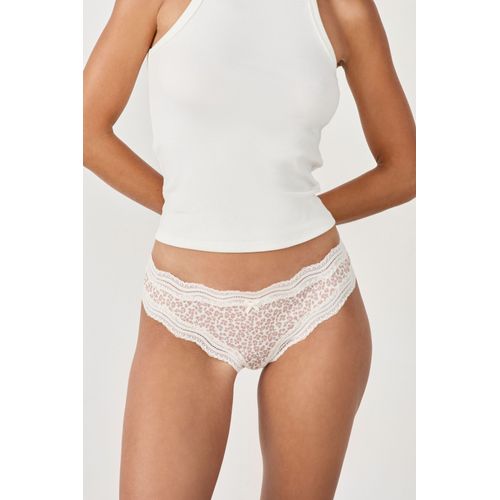 Tanga Bords Dentelle En Microfibre - Soul Print - M - Ble - Femme - Etam