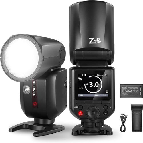 NEEWER Z2PRO-S Speedlite TTL 2.4G pour Sony - Dôme arrondi, compatible Godox sans fil, 76Ws HSS 1/8000s, interface améliorée, sélecteur TTL/M-TCM, 600 éclairs pleine puissance