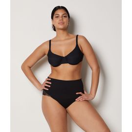 Culotte Gainante Taille Haute Détails Dentelle - Maintien Médium - Power Lace Bye - S - Black - Femme - Etam