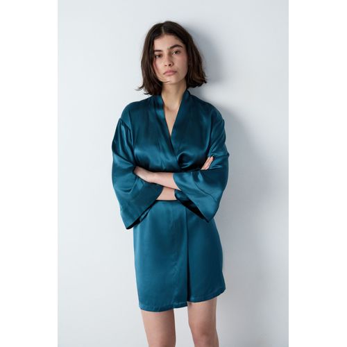 Déshabillé En Soie - Pearly - Xs - Canard Clair - Femme - Etam