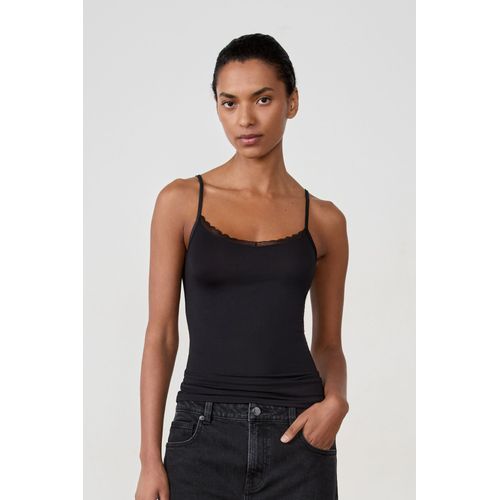 Caraco À Bretelles Fines Maille Thermique - Warm Me Up - Xs - Black - Femme - Etam
