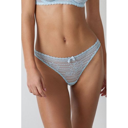 Tanga En Dentelle - Panama - 40 - Bleu Ciel - Femme - Etam