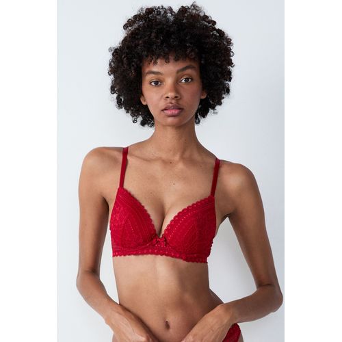 Soutien-Gorge N.2 - Le Push-Up Plongeant - Panama - 90b - Red - Femme - Etam