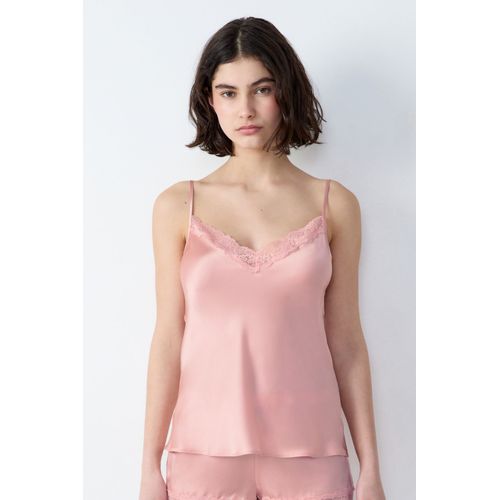 Caraco En Soie Détails Dentelle - Milky - M - Primerose - Femme - Etam