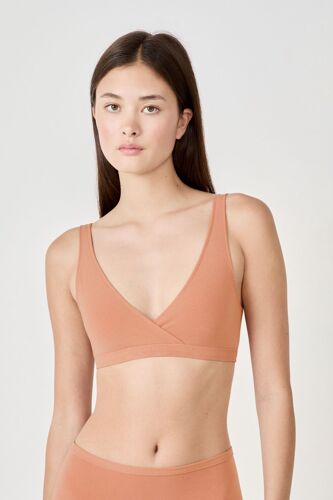 Soutien-Gorge Brassière Réversible En Coton Biologique Extensible - Coton 360 - S - Rose Givre - Femme - Etam