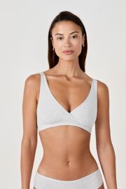 Soutien-Gorge Brassière Réversible En Coton Biologique Extensible - Coton 360 - Xs - Silver - Femme - Etam