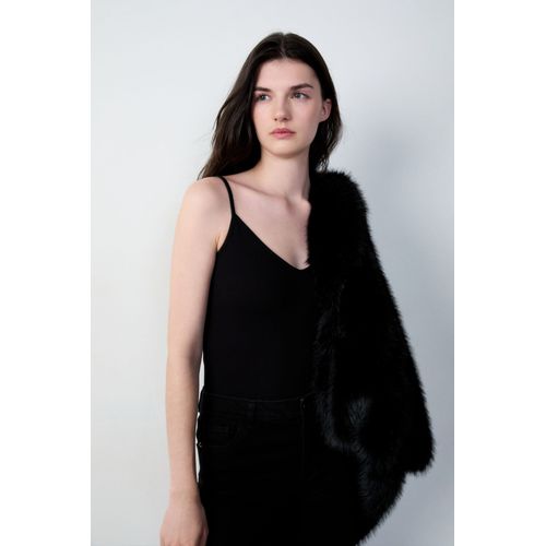 Top À Fines Bretelles En Coton Mélangé - Zoa - Xl - Black - Femme - Etam