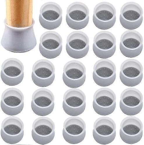 36Pcs Pieds de Chaise Caps Silicone Pieds de Chaise Pieds Couvre-Pieds De Chaise Transparent Capuchon Avec Feutre Antidérapant Pour Pieds De Chaise Ronds (34 * 40 * 30mm,Gris)