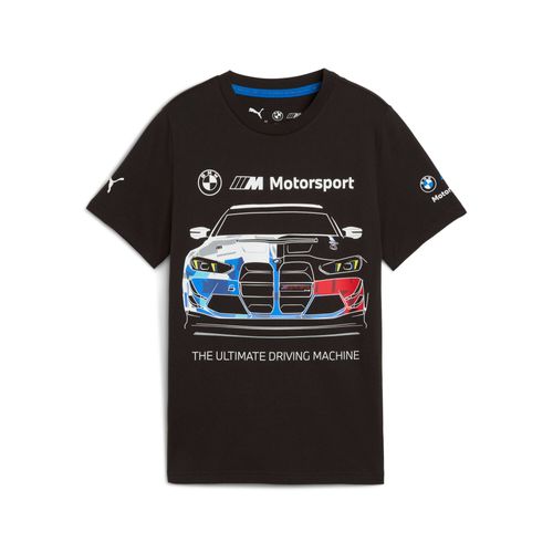 Puma T-Shirt À Motif Voiture Bmw M Motorsport Enfant Et Adolescent, Motorsport, Noir, 4-5y