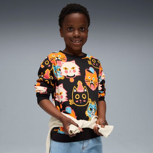 Puma Sweat À Col Rond Moody Cat Enfant, Vêtements, Noir, 3-4y