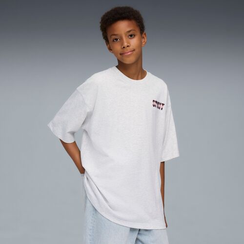 Puma T-Shirt Oversize À Motif Wardrobe Essentials Go Together Enfant Et Adolescent, Vêtements, Alpine Snow/Melange, 15-16y