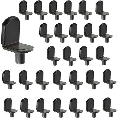 30 Pinces À Angle Droit,Clous De Support D'étagère En Verre,Clous De Support En Forme De L,Avec 30 Couvercles En Caoutchouc Noir Pour Meubles De Cuisine,Accessoires D'étagère