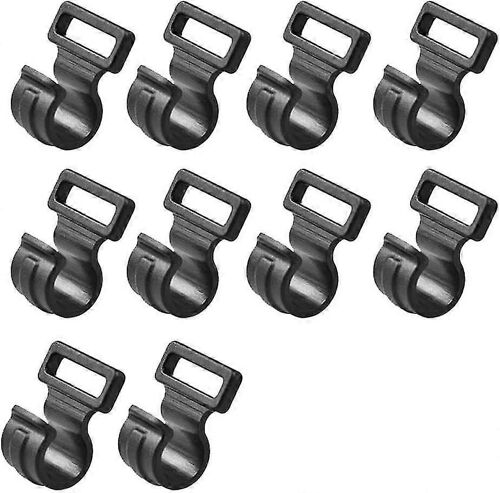 Paquet De 10 Crochets De Tente Camping Caravane Auvent Clips Intérieurs En Plastique Crochets De Pêche D'escalade Noir 16x20x12mm