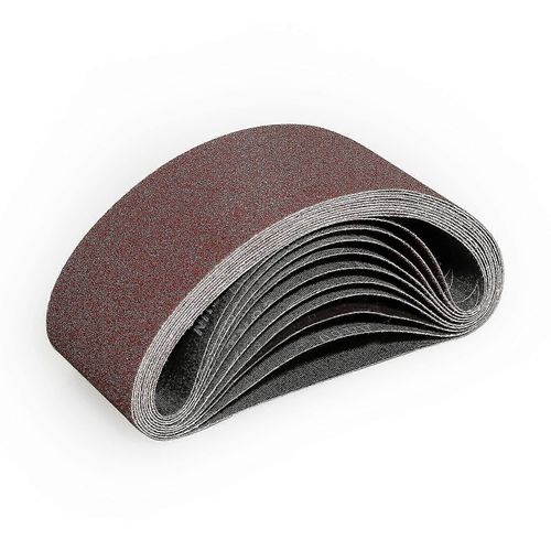 Courroies de ponçage 75x533 mm-10 pièces de grain 80 Courroie de ponçage pour le ponçage et le polissage avec une ponceuse à bande