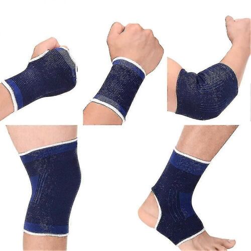 1 Ensemble 10pcs Royal Bleu Poignet Cheville Br Genou El Pad Main Demi Paume Protection Gants Compression Tricoté Arthrite Tendinite Soulagement De La Douleur So Pro