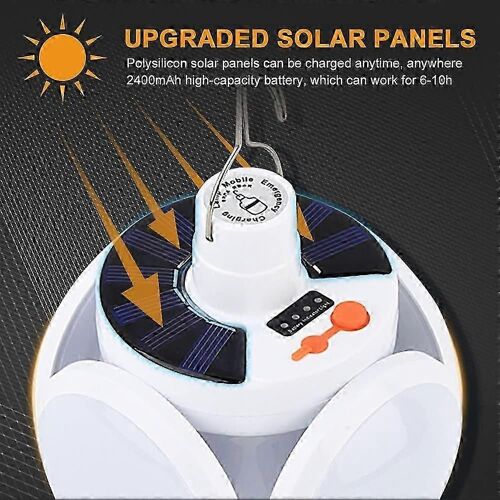 Lampe de camping solaire,lanterne de camping suspendue avec télécommande,lampe de tente rechargeable étanche IP65,chargeur USB portable 5 modes 1200mA pour caméra
